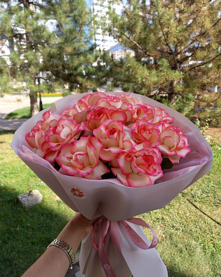 Розовый романс: Букет из самых нежных роз с доставкой по Алматы