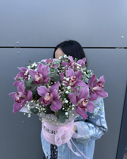 Orchids in a box with delivery to Astana