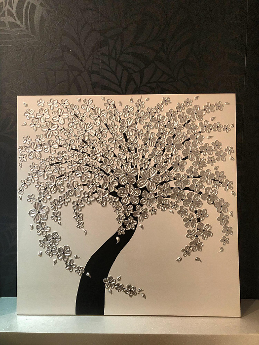 Painting Blooming in Silver