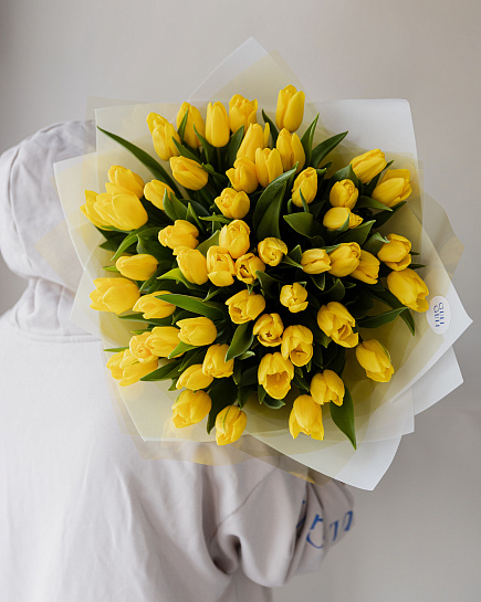 Yellow tulips 51 with delivery to Astana