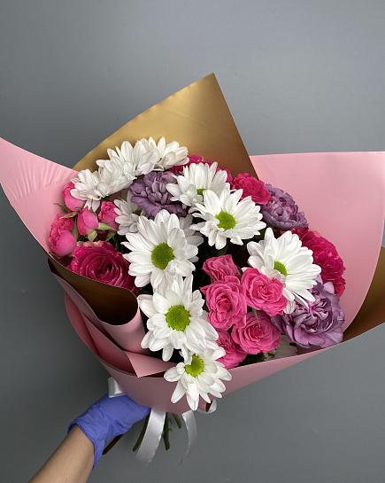 Bouquet of Eurobasket prefabricated flowers delivered to Astana