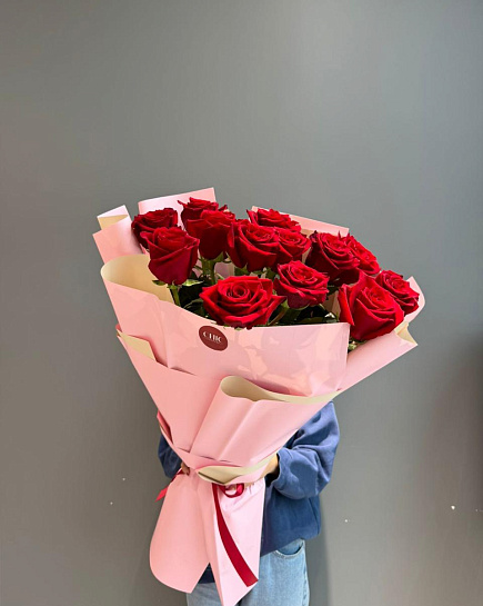 Bouquet of 13 meter roses with delivery to Astana