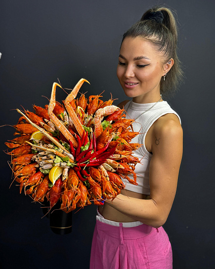 Bouquet of Bouquet of crayfish, crab claws and sea food flowers delivered to Astana