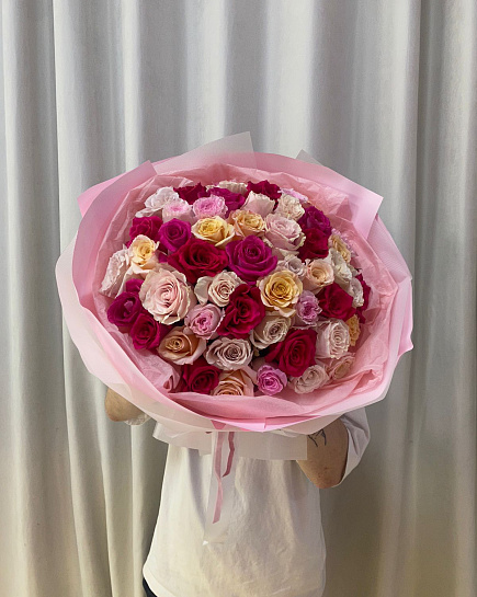 Bouquet of roses 49pcs with delivery to Astana