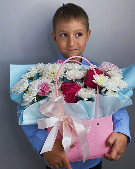 Flowers in a bag with delivery to Astana