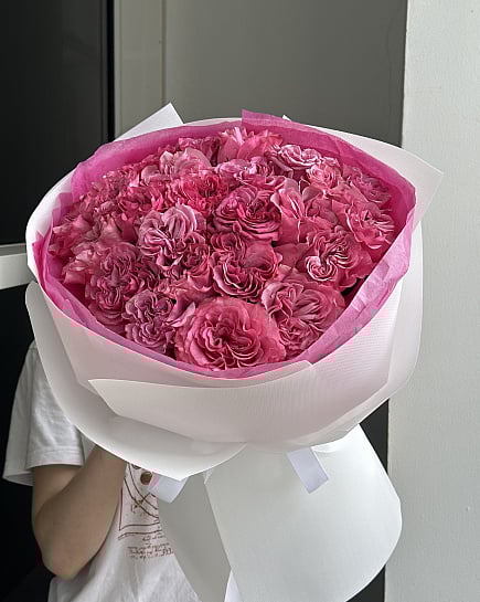 Розовое очарование пионовидных роз с доставкой по Астане