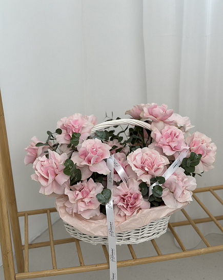 Bouquet of Pink Mondial basket ♥️ flowers delivered to Almaty