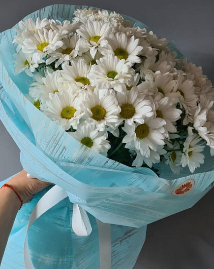 Букет белые хризантемы 9 шт с доставкой по Алматы