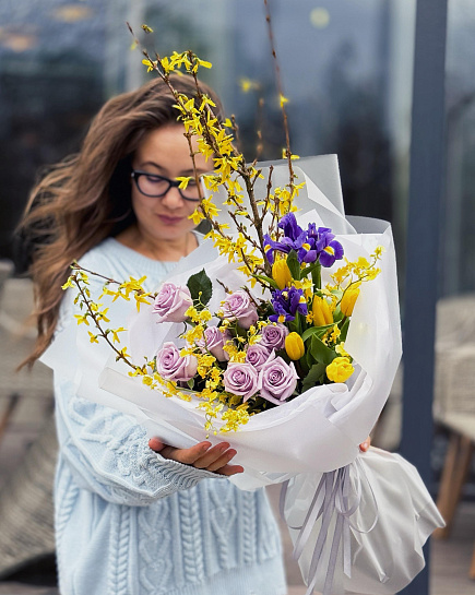 Spring author's bouquet with delivery to Astana