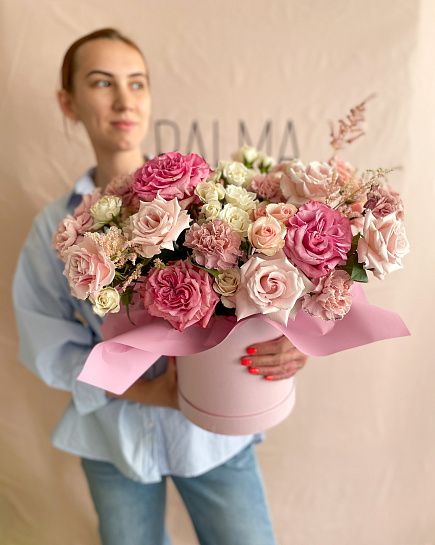 Bouquet of Gentle in box flowers delivered to Almaty