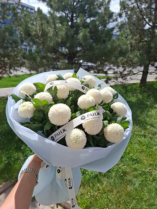 Белоснежное облако хризантем - купить в Алматы с доставкой