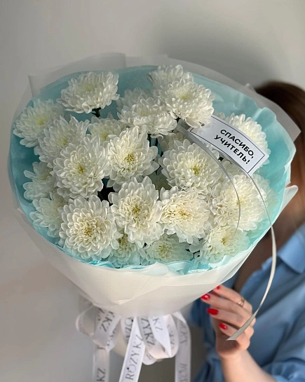 Букет из 5 хризантем «Спасибо Учителю» с доставкой по Астане