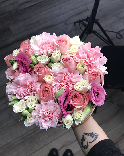 Bouquet of tender box flowers delivered to Astana