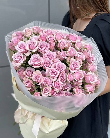 Кустовые розы Leila  51 шт с доставкой по Астане
