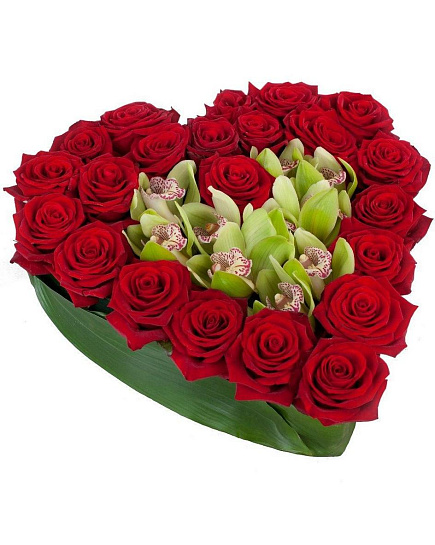 Букет из роз и орхидей "Незабываемое впечатление" с доставкой по Астане