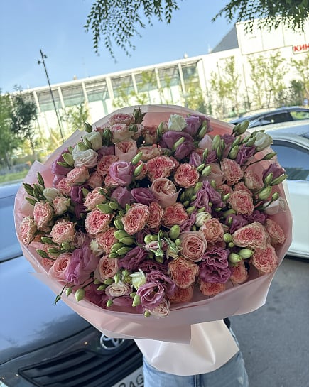 Розовое очарование с эустомой с доставкой по Астане