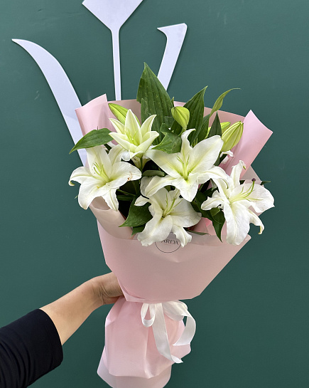 Bouquet of lily’s garden flowers delivered to Astana