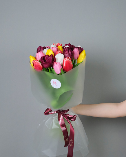 Bouquet of Bouquet of 25 tulips flowers delivered to Almaty
