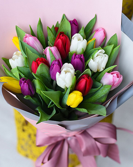 Bouquet of Bouquet of 25 tulips flowers delivered to Aktau