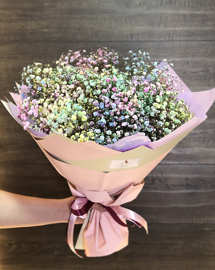 Bouquet of rainbow hello flowers delivered to Astana