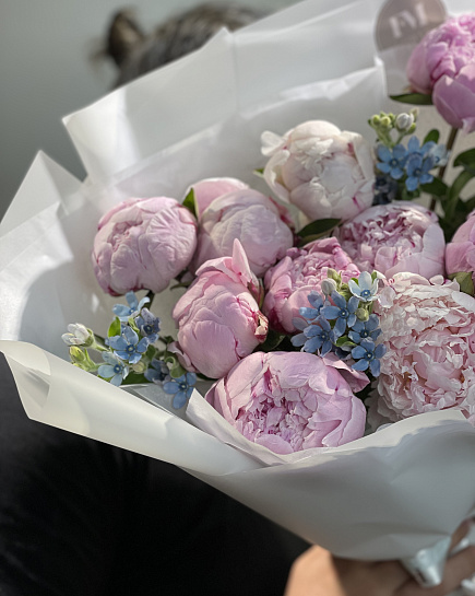 Bouquet of Peonies and oxypetalum flowers delivered to Astana