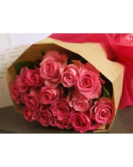 Букет из розовых роз "Вдохновение" с доставкой по Алматы
