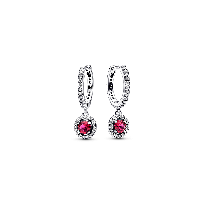 Earrings Sparkling red circle