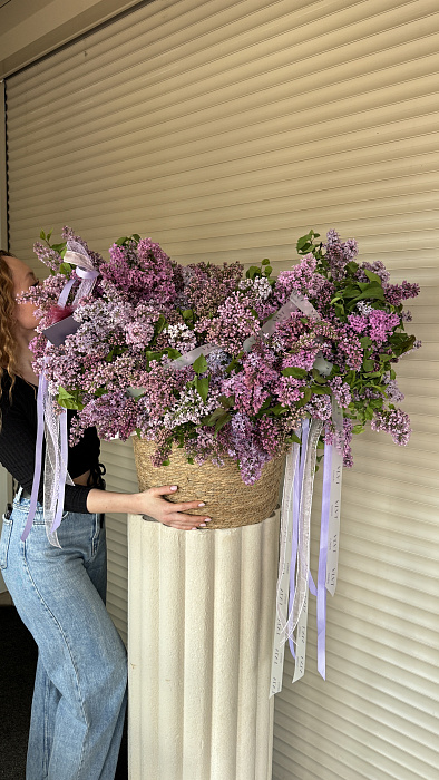 Lilac flower pots