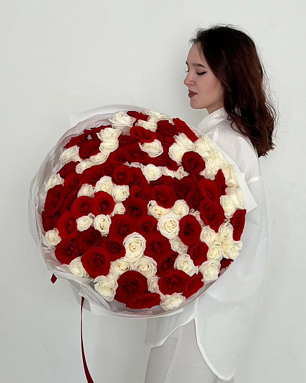 Букет 101 роза с доставкой по Алматы