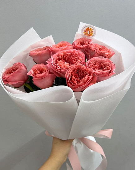 Bouquet of 9 Peony Roses with delivery to Almaty