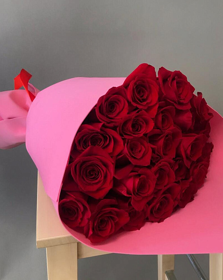 Букет из 25 красных роз с доставкой по Алматы