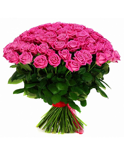 Букет 101 розовая голландская роза с доставкой по Лисаковске