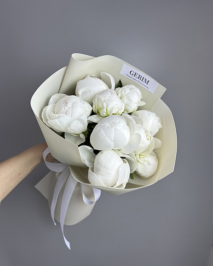 White peonies with delivery to Astana