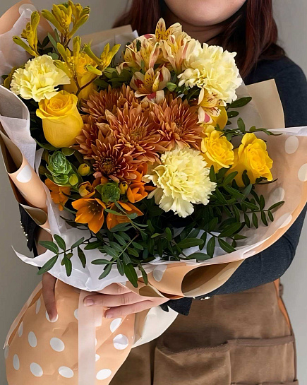 Bouquet of Summer tan flowers delivered to Astana