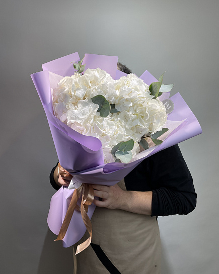 Bouquet of Bouquet of white hydrangeas flowers delivered to Astana