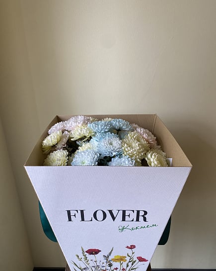 Букет из хризантем в нежных тонах с доставкой по Астане