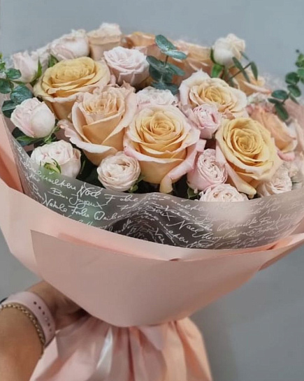 Euro bouquet of roses with delivery to Almaty