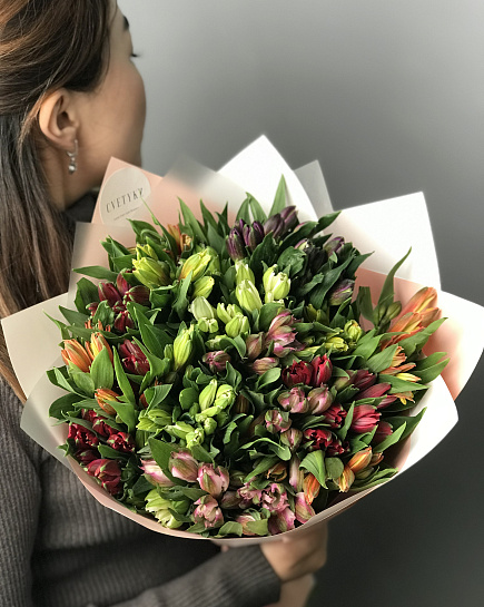 Bouquet of Bright bouquet of alstroemerias 25 pcs flowers delivered to Astana
