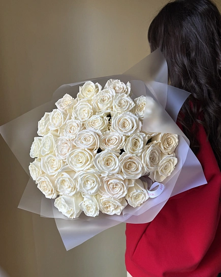 35 белых роз с доставкой по Астане