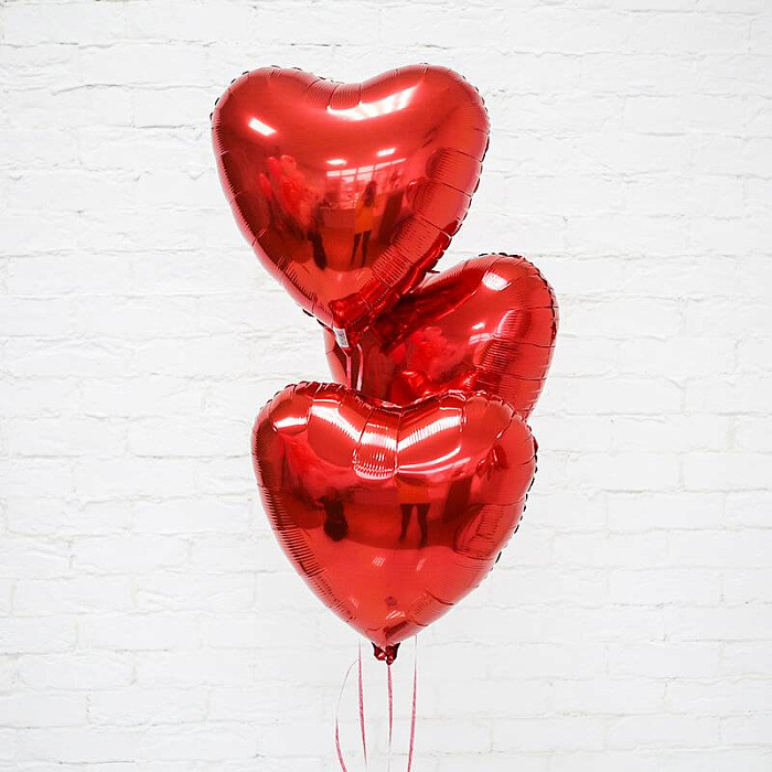 Foil balloons heart 3 pcs