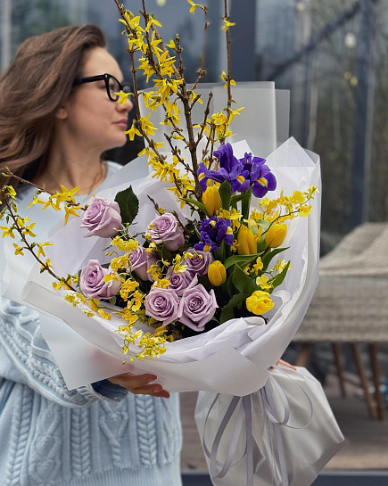 Spring author's bouquet with delivery to Astana