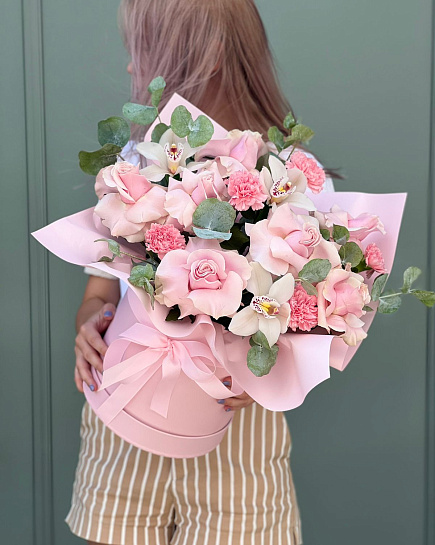 Bouquet of Delicate box❤️ flowers delivered to Almaty