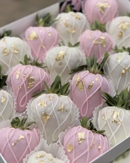 Bouquet of Royal strawberries in chocolate flowers delivered to Almaty