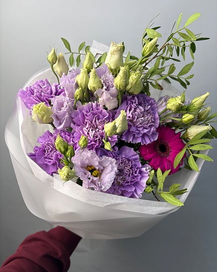 Сиреневое очарование с эустомой с доставкой по Астане