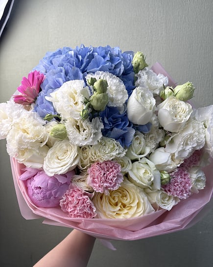 Лазурный микс с пионовидными розами with delivery to Астане
