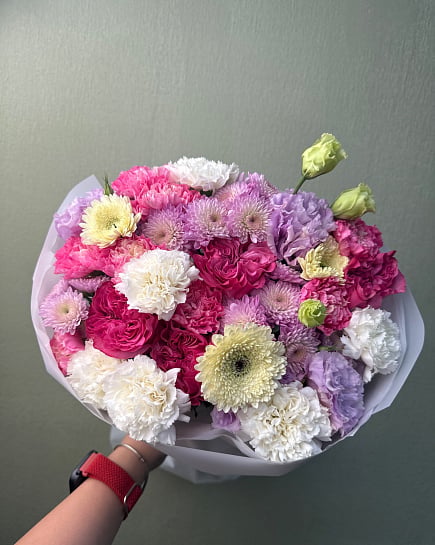 Цветочный микс в пастельных тонах with delivery to Astana