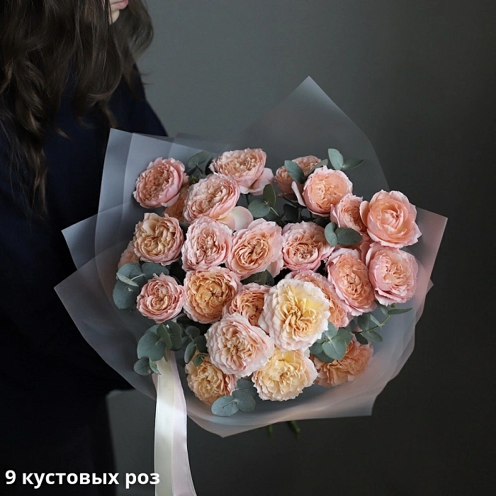 Bouquet of spray peony roses Juliet (9)