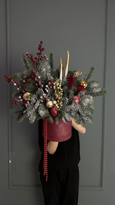 Burgundy New Year's composition Burgundy New Year's composition