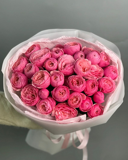 Silva pink букетик из пионовидных розочек с доставкой по Астане