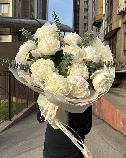 Bouquet of Pione we flowers delivered to Almaty
